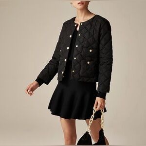 NWT! J. Crew NAVY Quilted Lady Puffer Jacket with PrimaLoft. Size 4.